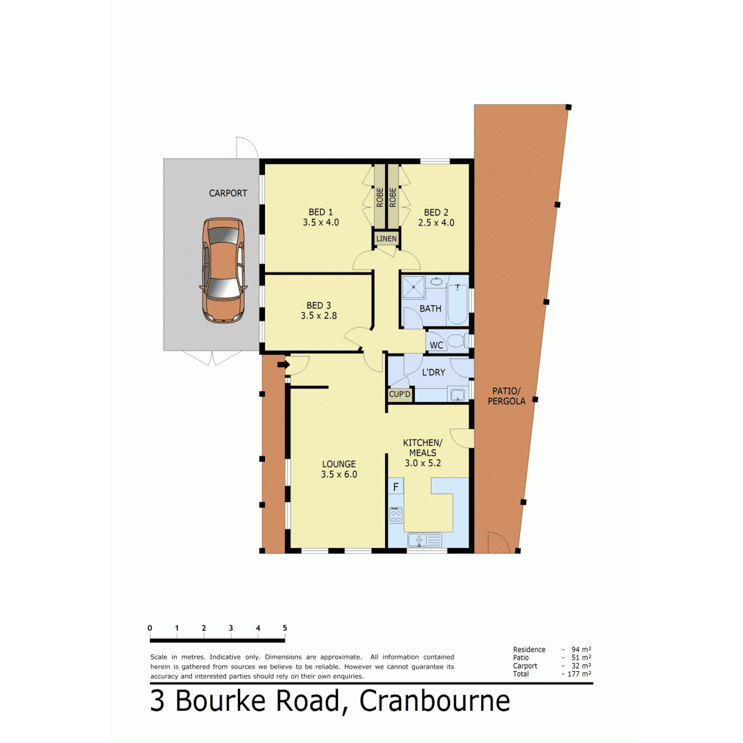 Floorplan of Homely house listing, 3 Bourke Road, Cranbourne VIC 3977