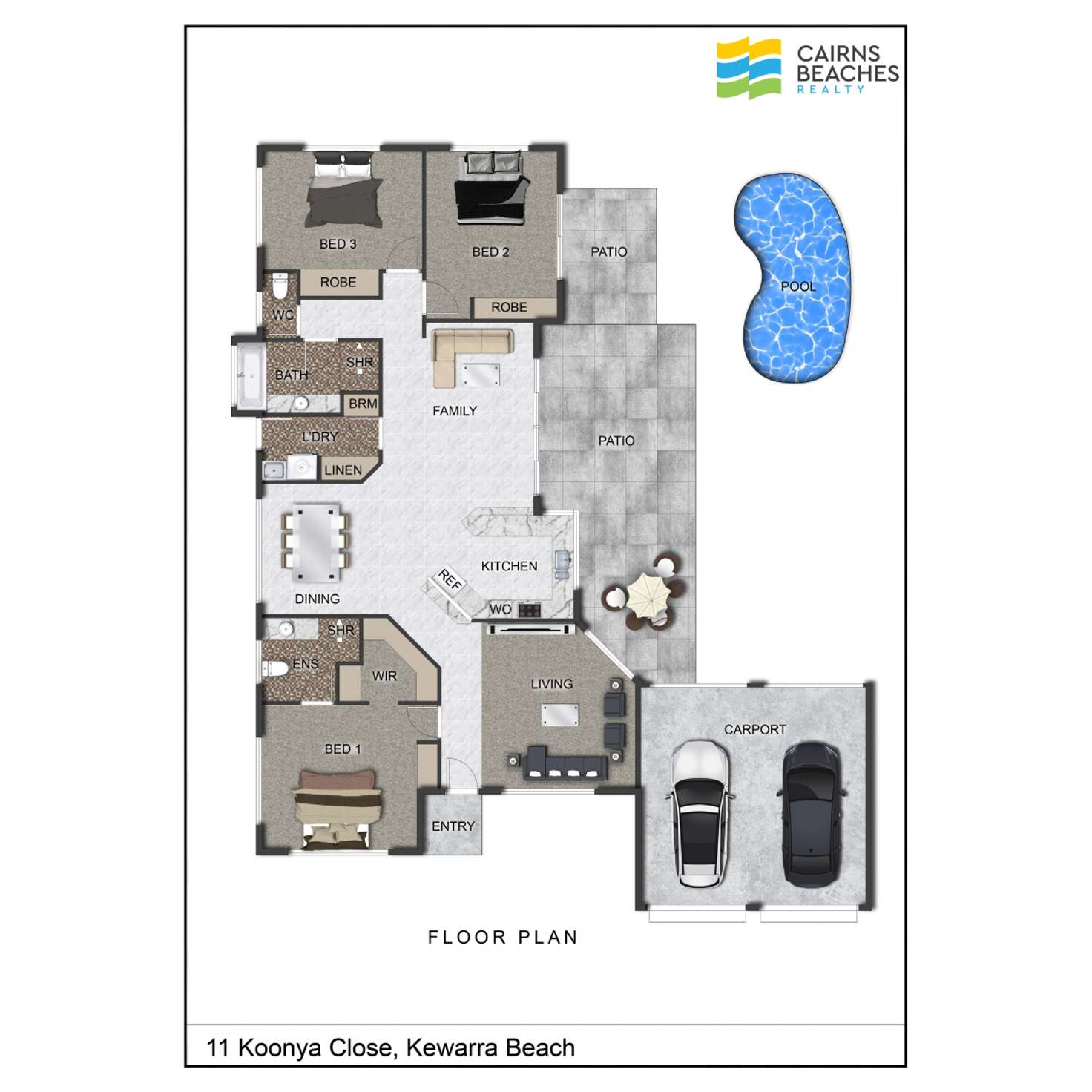 Floorplan of Homely house listing, 11 Koonya Close, Kewarra Beach QLD 4879