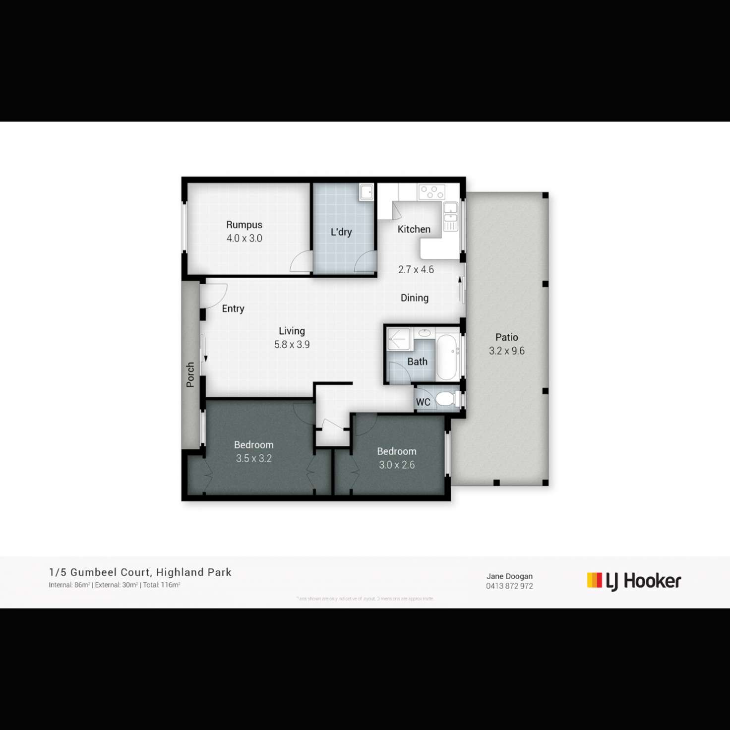 Floorplan of Homely semiDetached listing, 1/5 Gumbeel Court, Highland Park QLD 4211