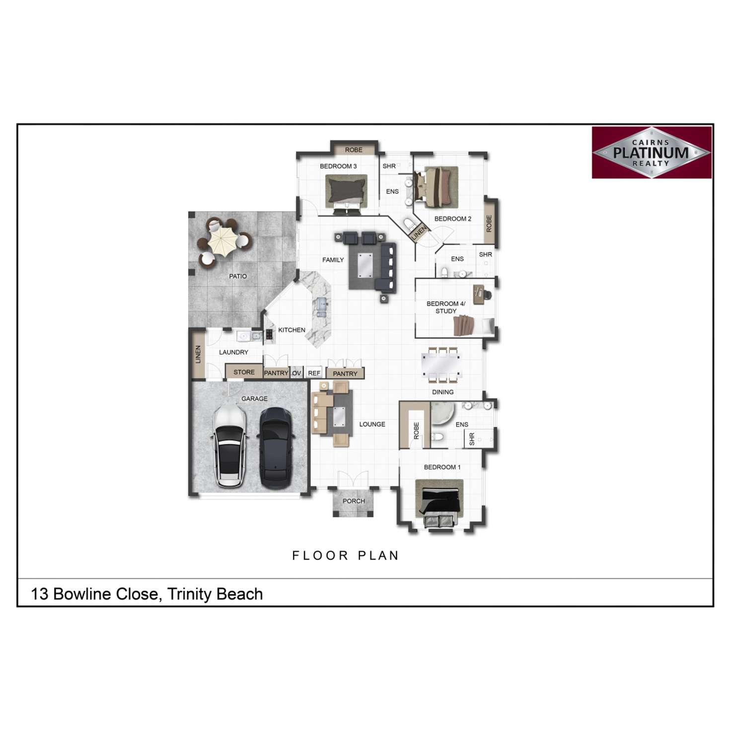 Floorplan of Homely house listing, 13 Bowline Close, Trinity Beach QLD 4879