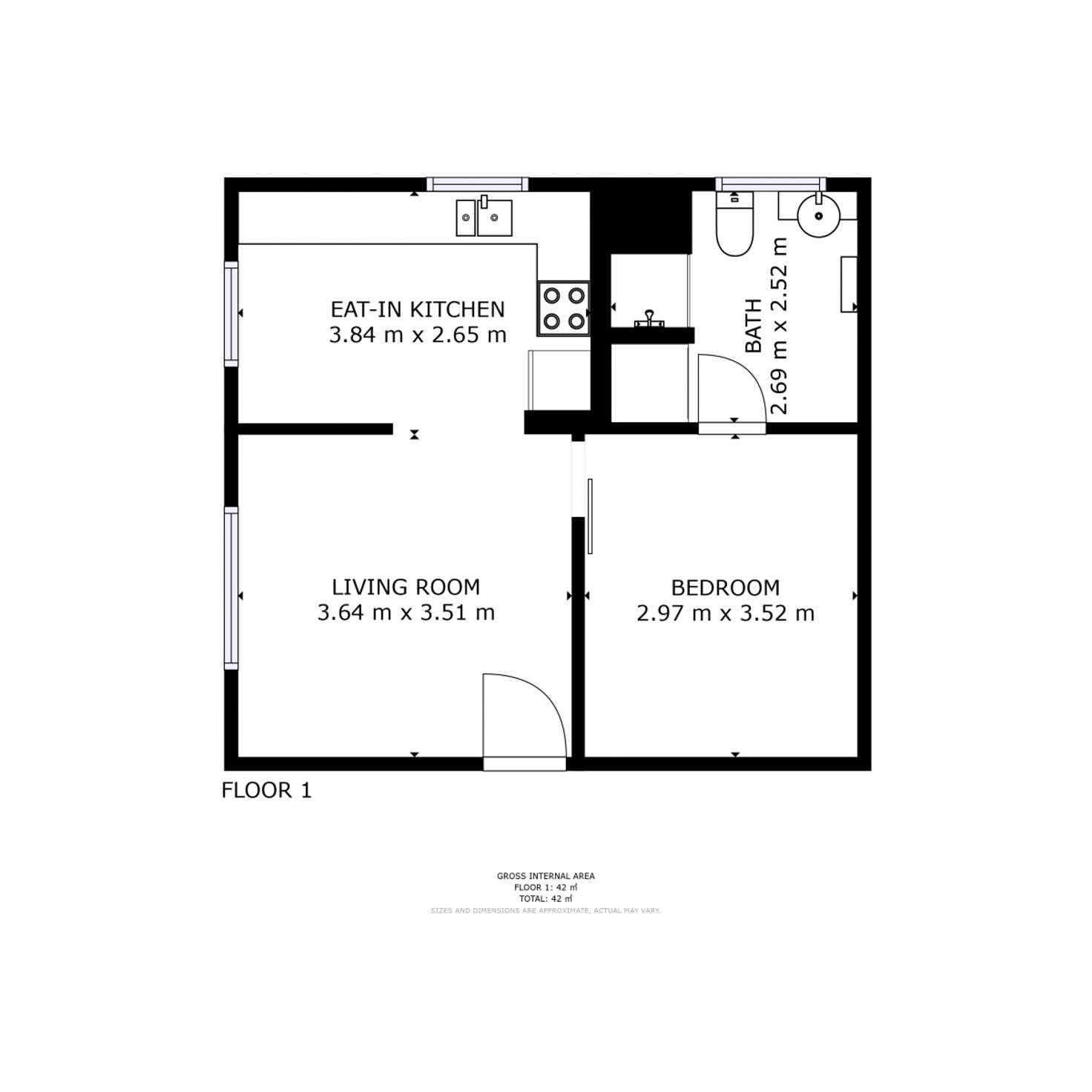 Floorplan of Homely unit listing, 1/10 Charles Street, Moonah TAS 7009