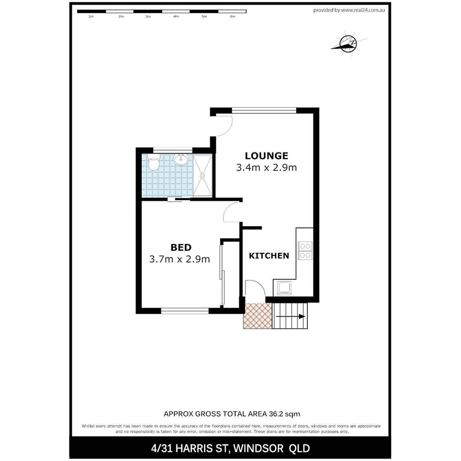 Floorplan of Homely unit listing, 4/31 Harris Street, Windsor QLD 4030