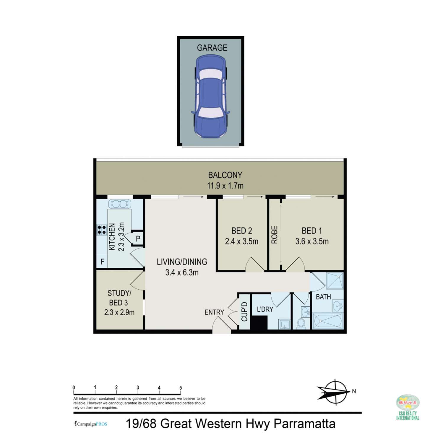 Floorplan of Homely apartment listing, 19/68 Great Western Highway, Parramatta NSW 2150
