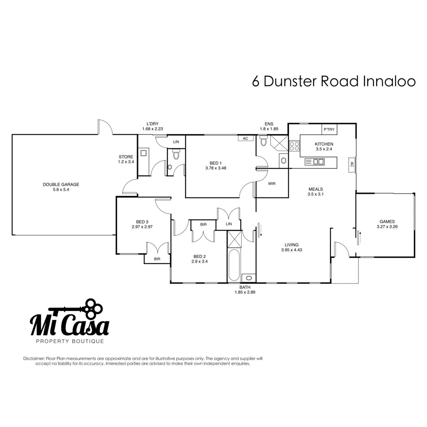 Floorplan of Homely villa listing, 6 Dunster Road, Innaloo WA 6018