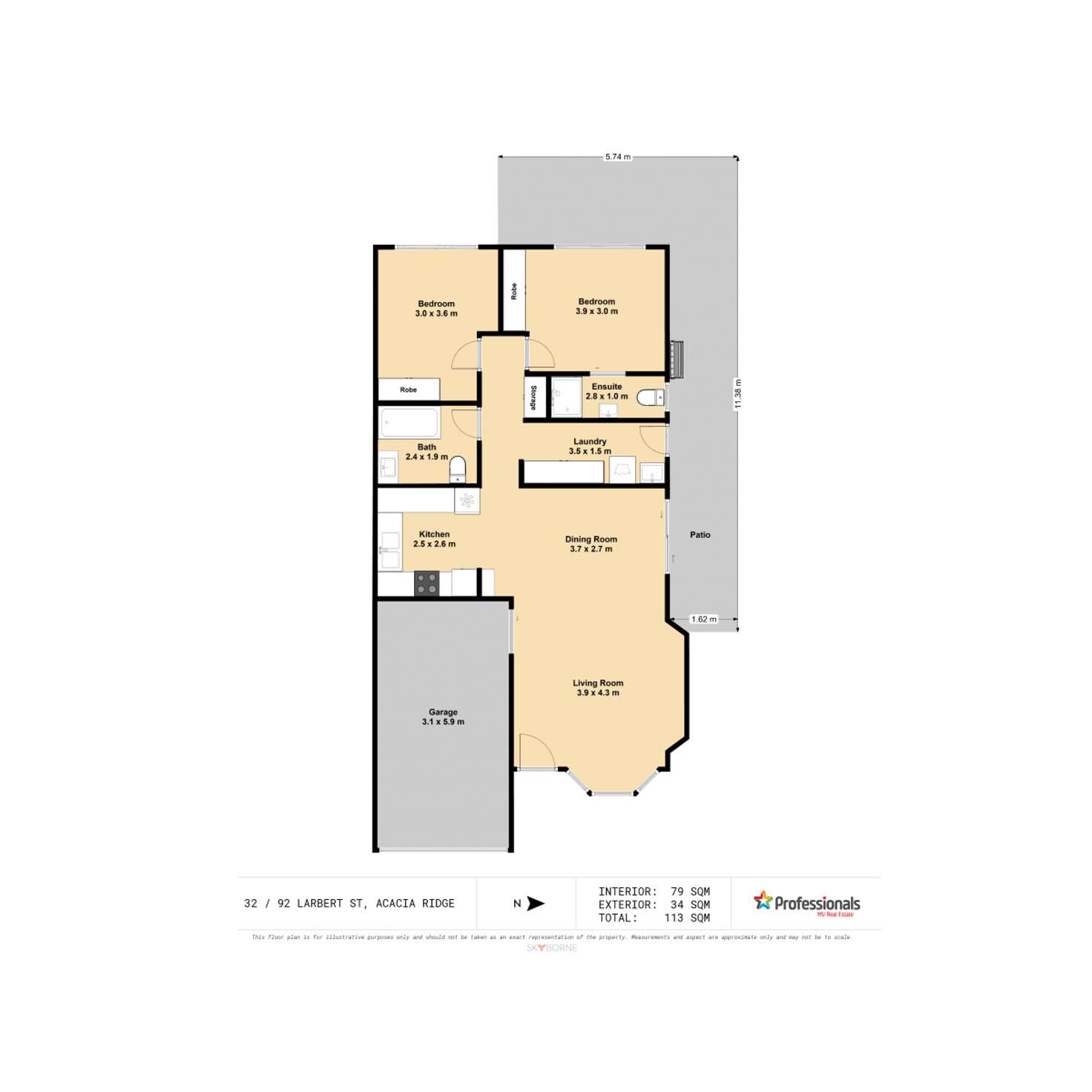 Floorplan of Homely townhouse listing, 32/92 Larbert Street, Acacia Ridge QLD 4110