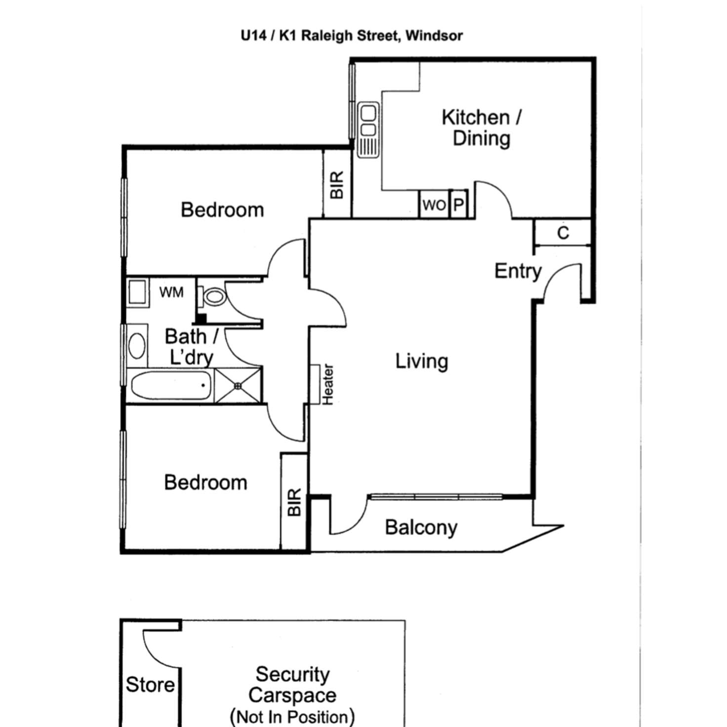 Floorplan of Homely apartment listing, 14/K1 Raleigh Street, Windsor VIC 3181