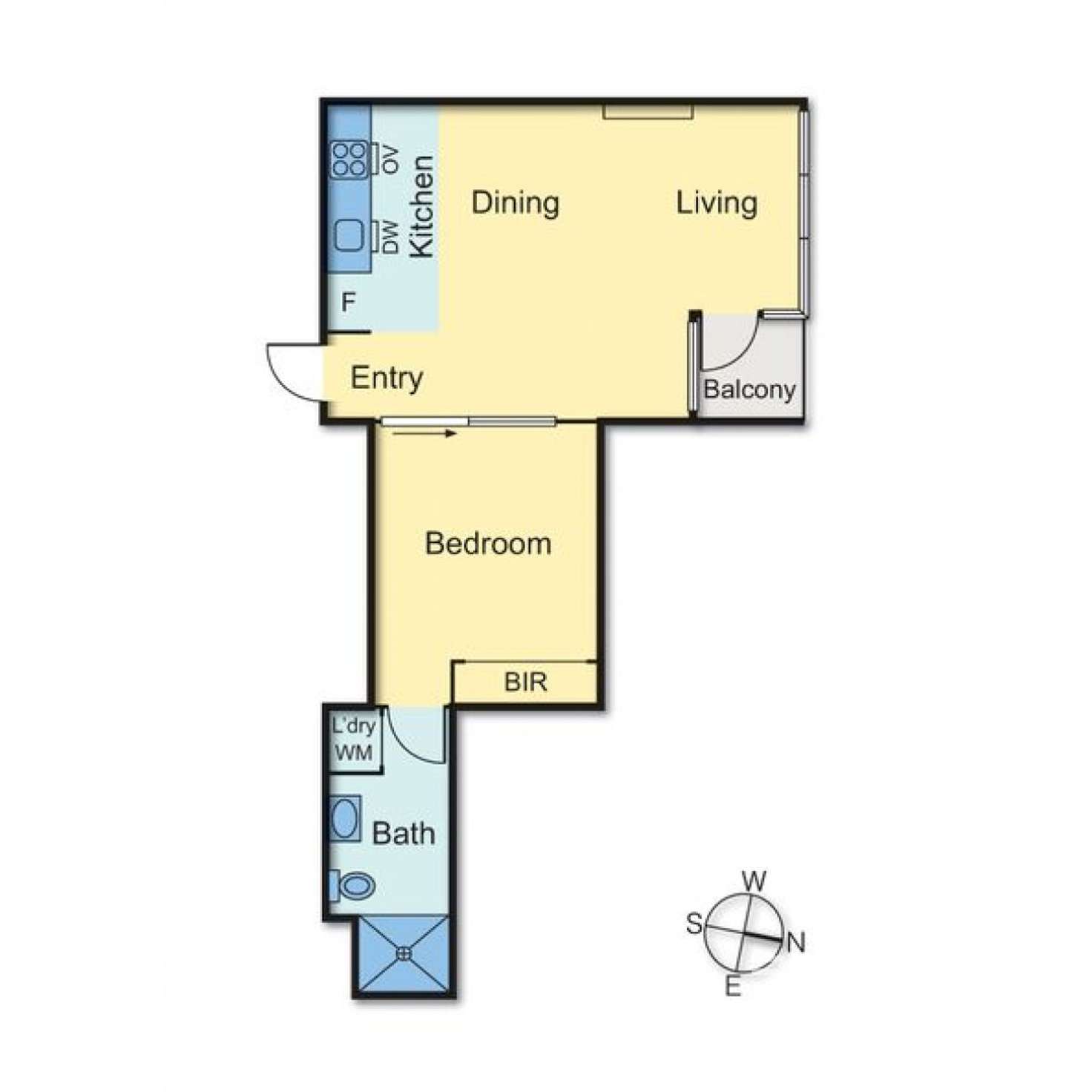 Floorplan of Homely apartment listing, 411/108 Flinders Street, Melbourne VIC 3000
