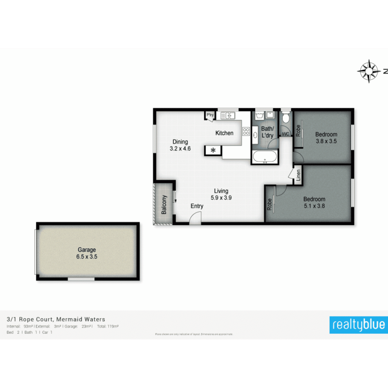 Floorplan of Homely unit listing, 3/1 Rope Court, Mermaid Waters QLD 4218