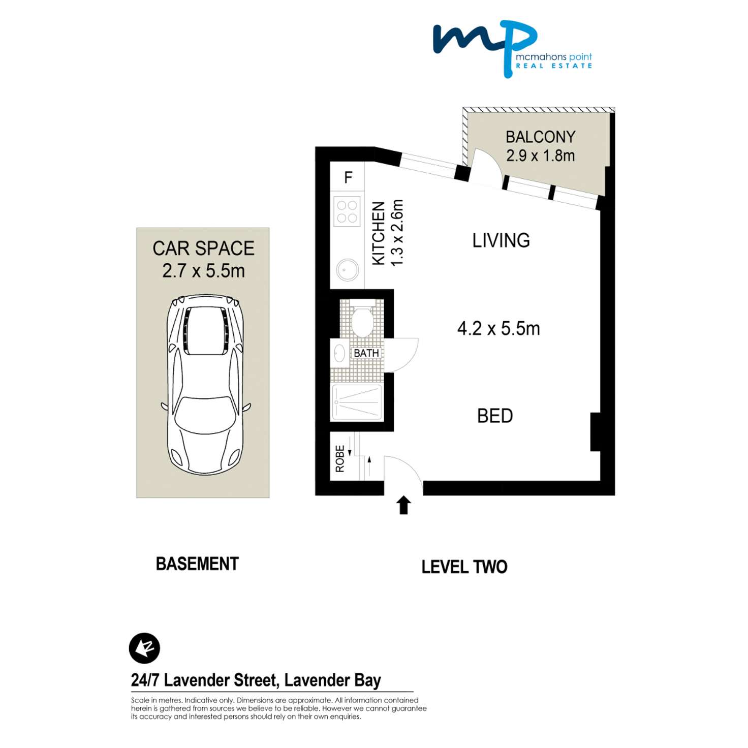 Floorplan of Homely studio listing, 24/7 Lavender Street, Mcmahons Point NSW 2060