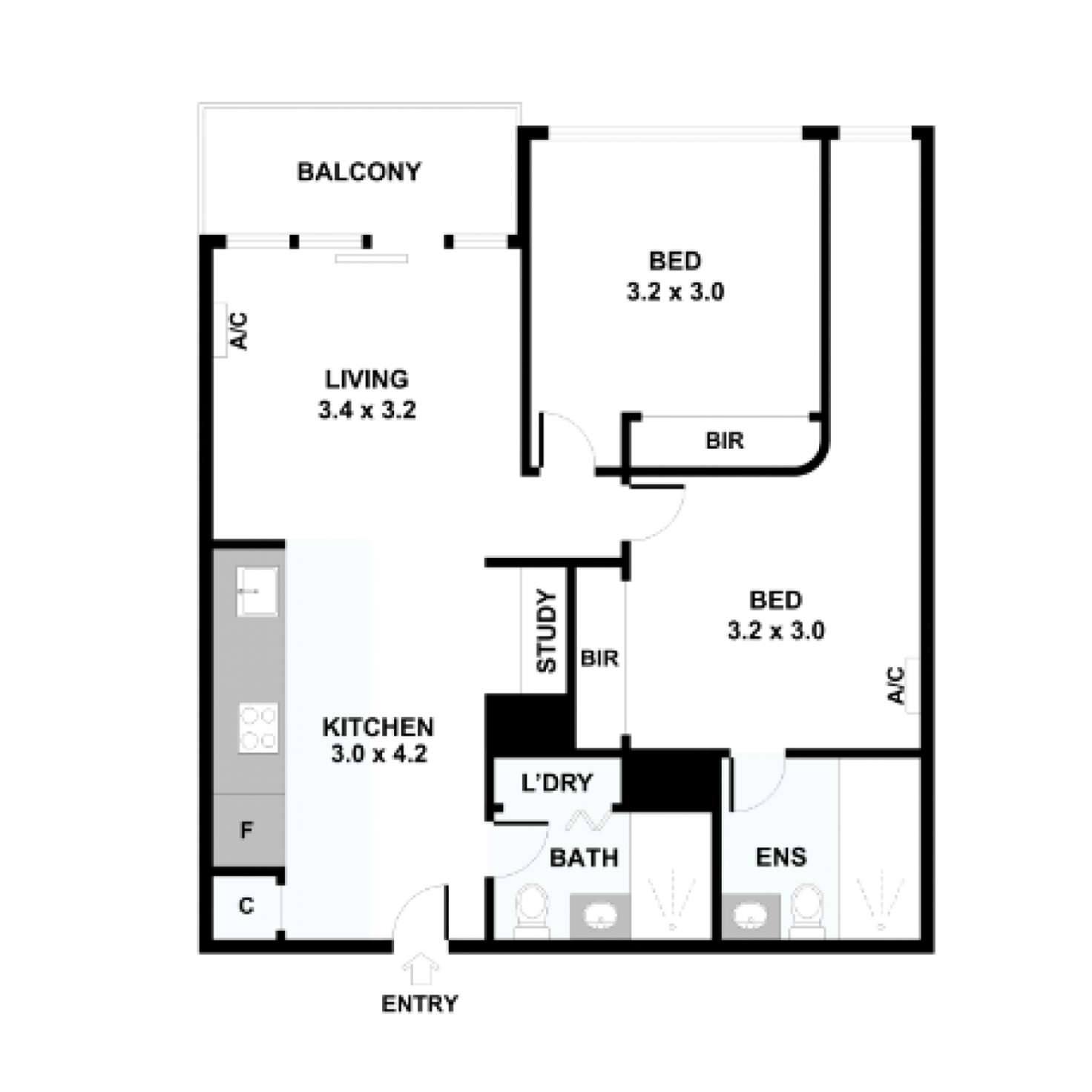 Floorplan of Homely unit listing, 305/8 Daly Street, South Yarra VIC 3141