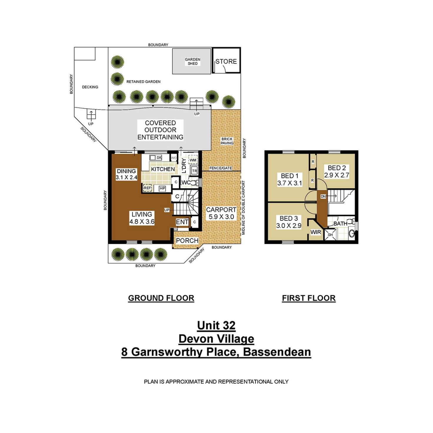 Floorplan of Homely house listing, 32/8 Garnsworthy Place, Bassendean WA 6054