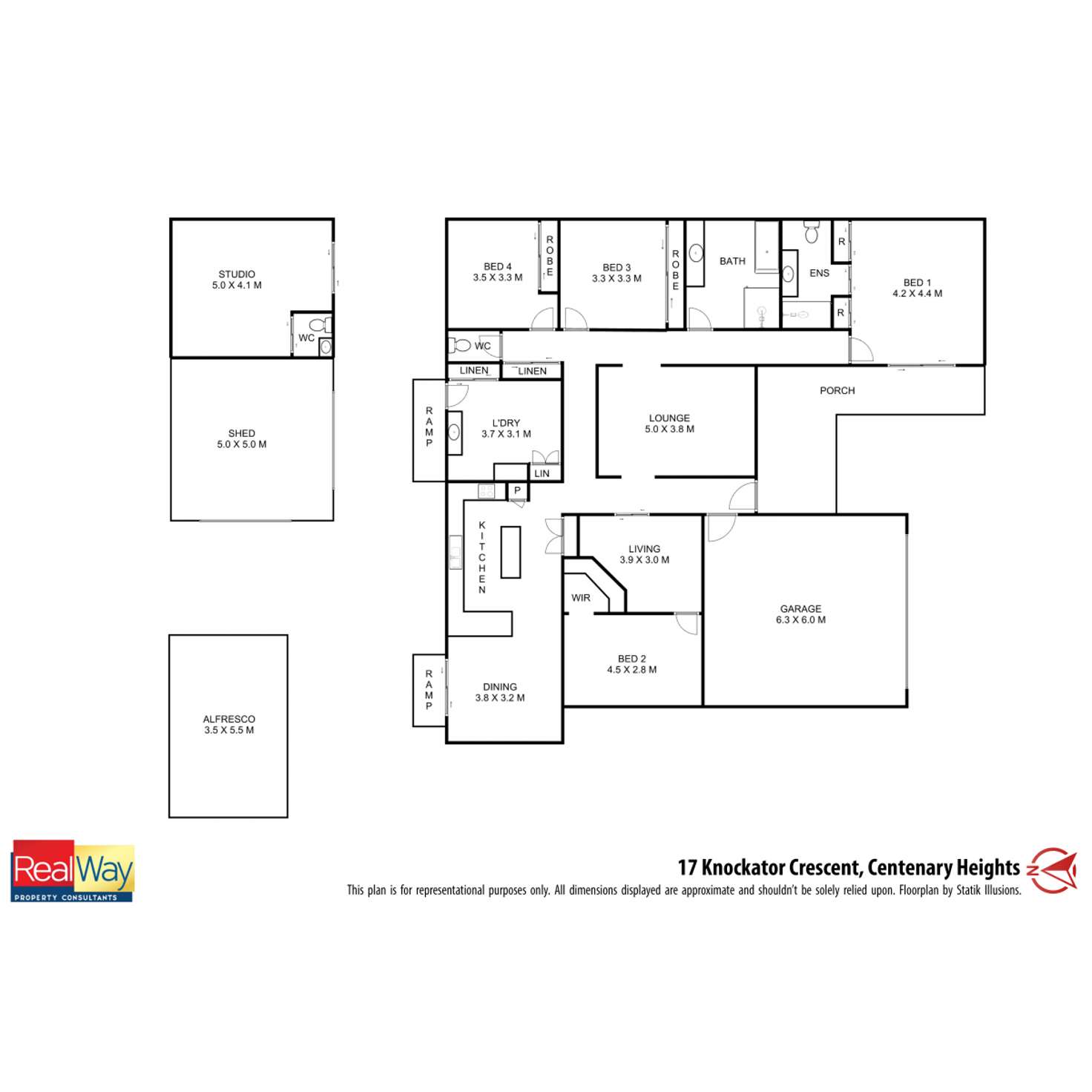 Floorplan of Homely house listing, 17 Knockator Crescent, Centenary Heights QLD 4350