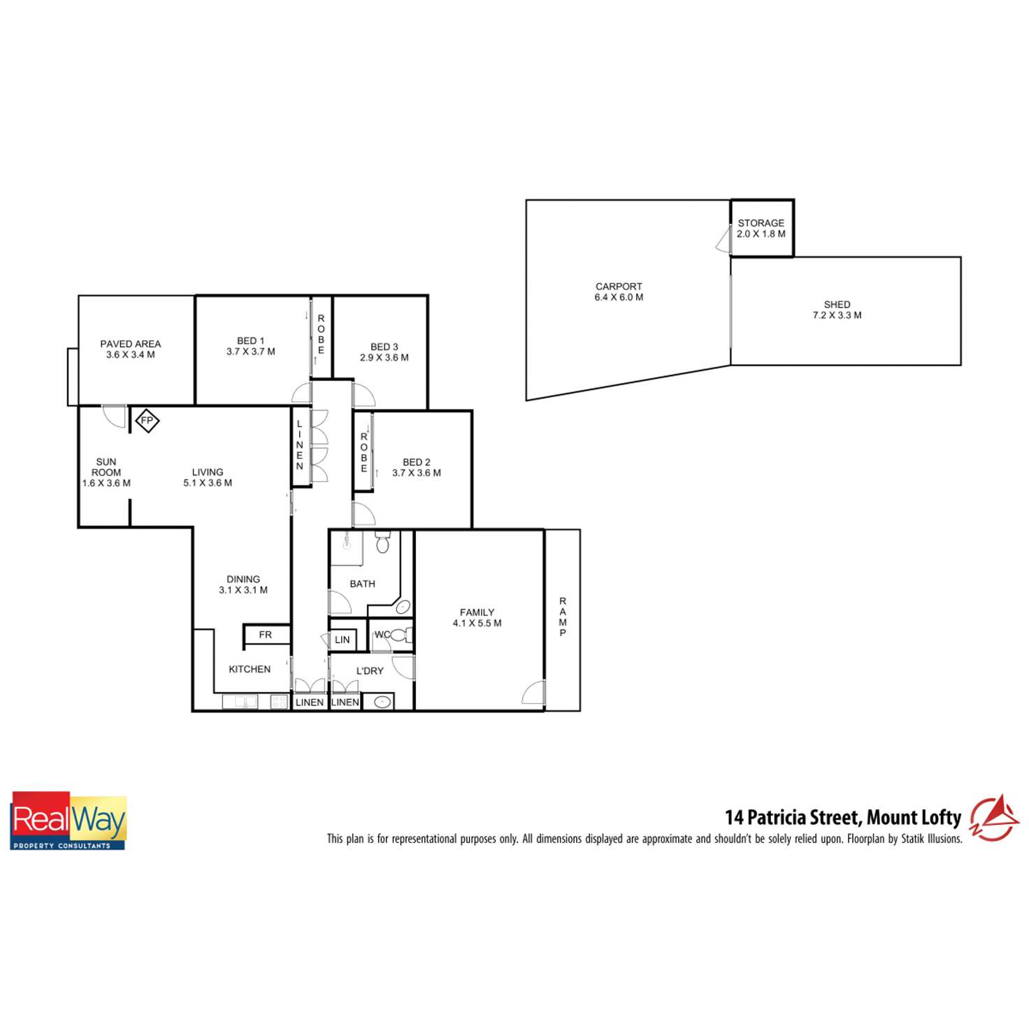 Floorplan of Homely house listing, 14 Patricia Street, Mount Lofty QLD 4350