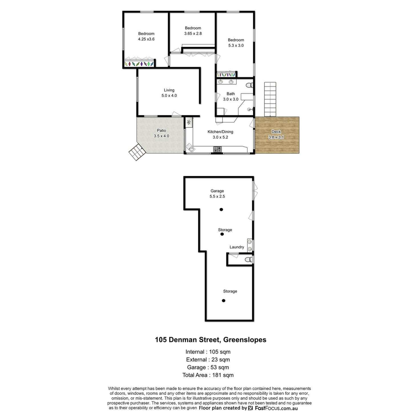 Floorplan of Homely house listing, 105 Denman Street, Greenslopes QLD 4120