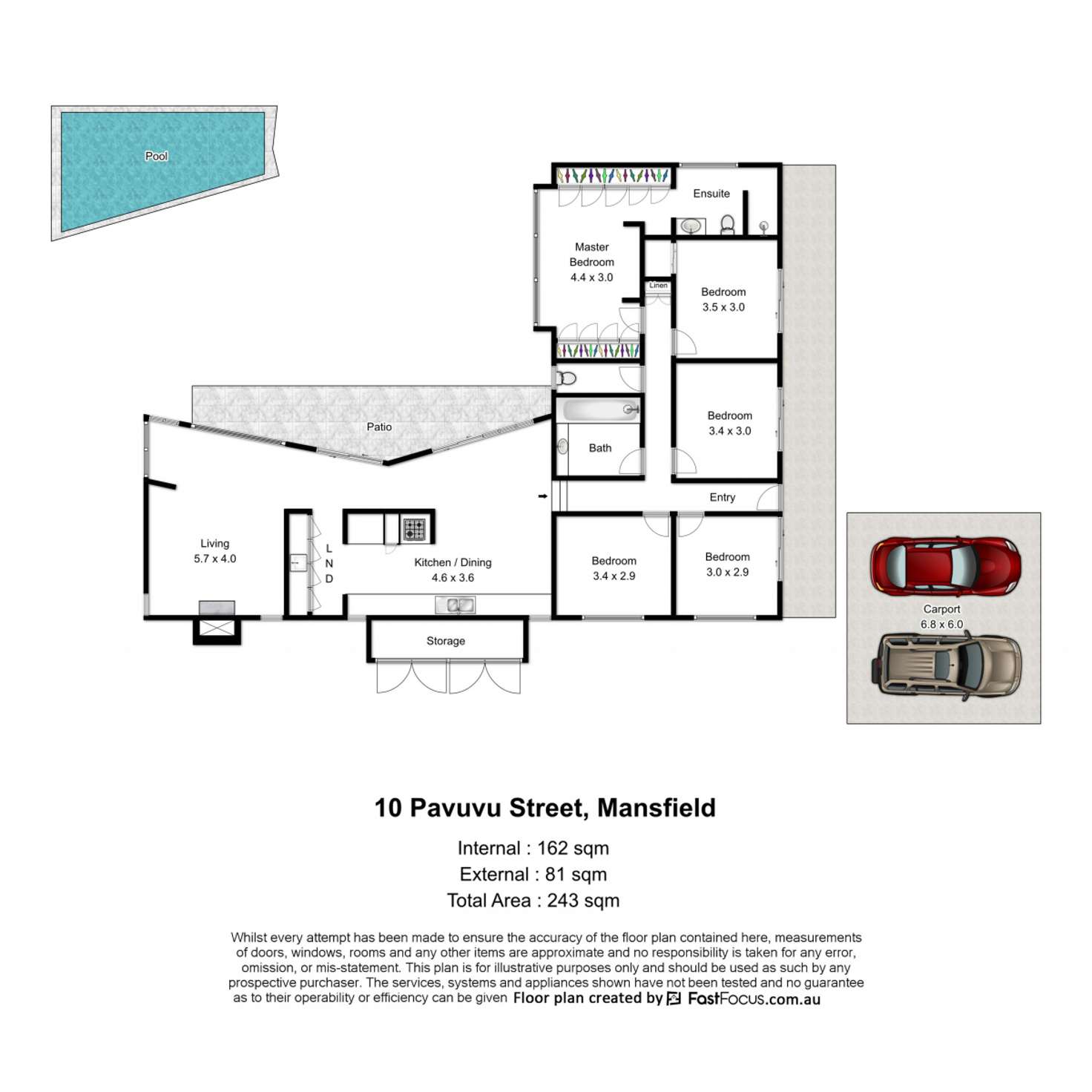 Floorplan of Homely house listing, 10 Pavuvu Street, Mansfield QLD 4122