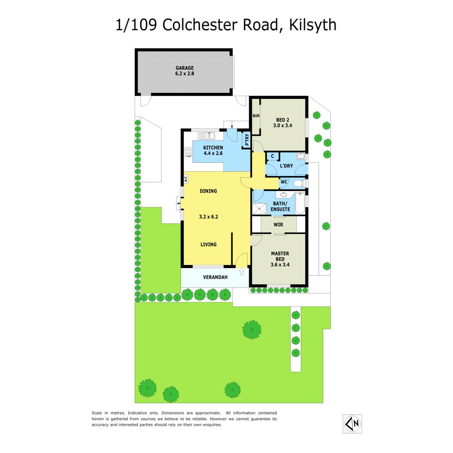 Floorplan of Homely unit listing, 1/109 Colchester Road, Kilsyth VIC 3137