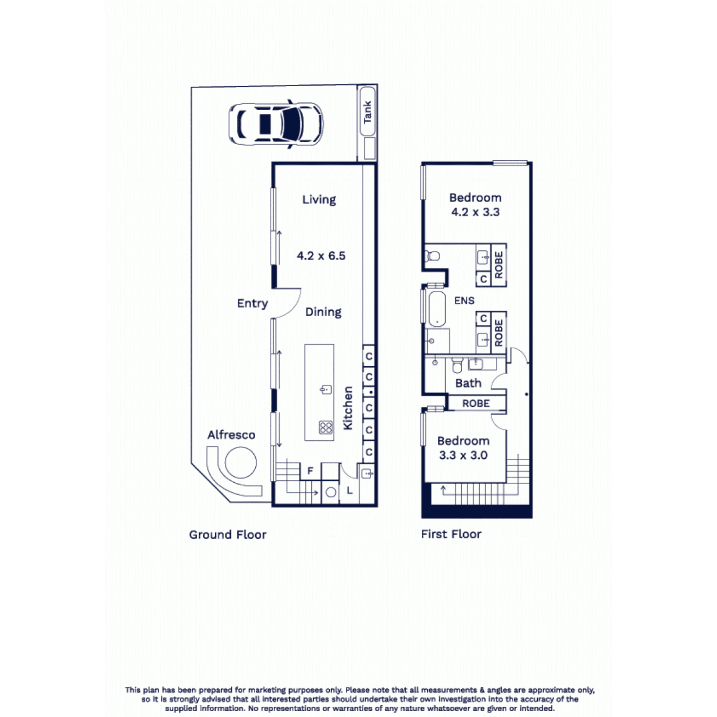 Floorplan of Homely townhouse listing, 1/39 Barnett Street, Kensington VIC 3031