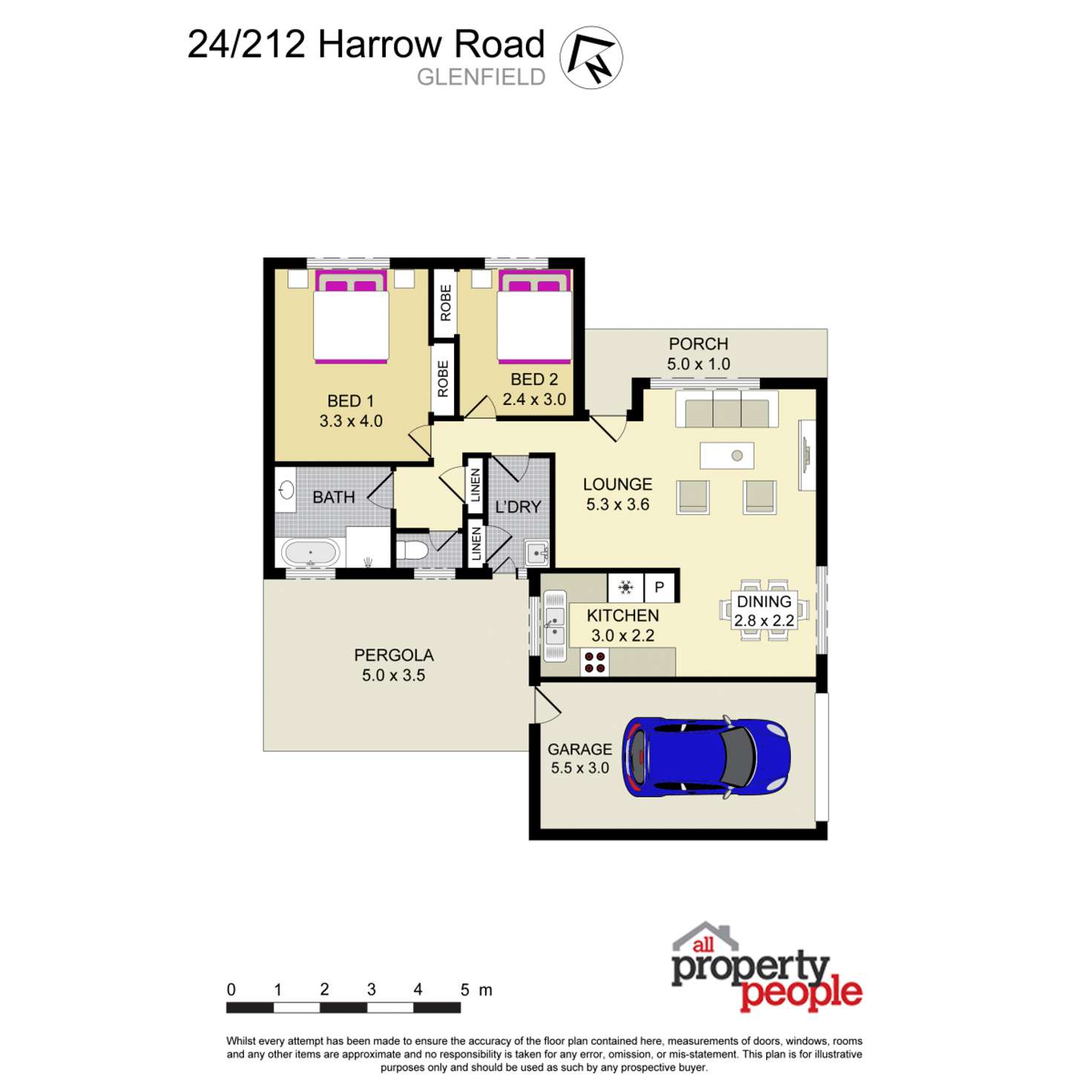 Floorplan of Homely villa listing, 24/212-222 Harrow Road, Glenfield NSW 2167