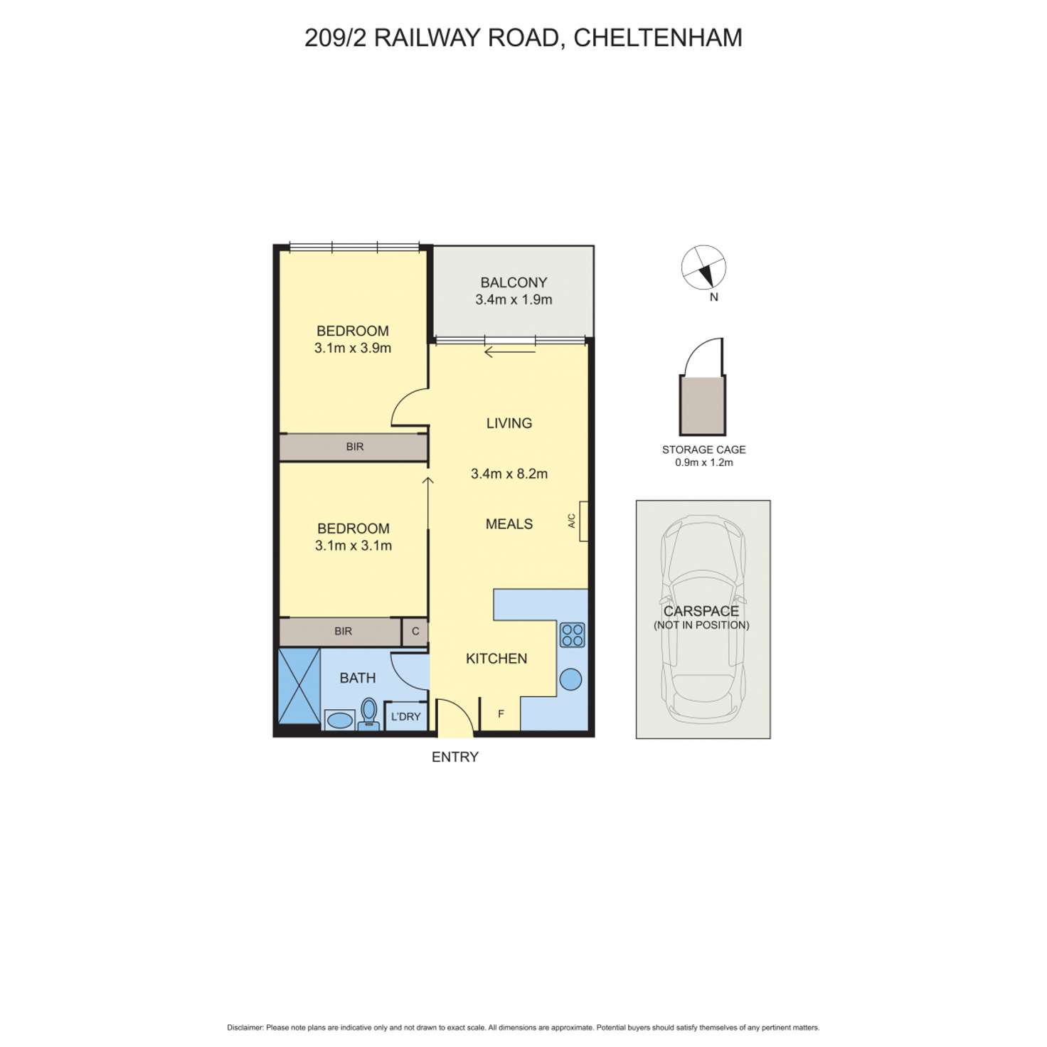 Floorplan of Homely apartment listing, 209/6 Railway Road, Cheltenham VIC 3192