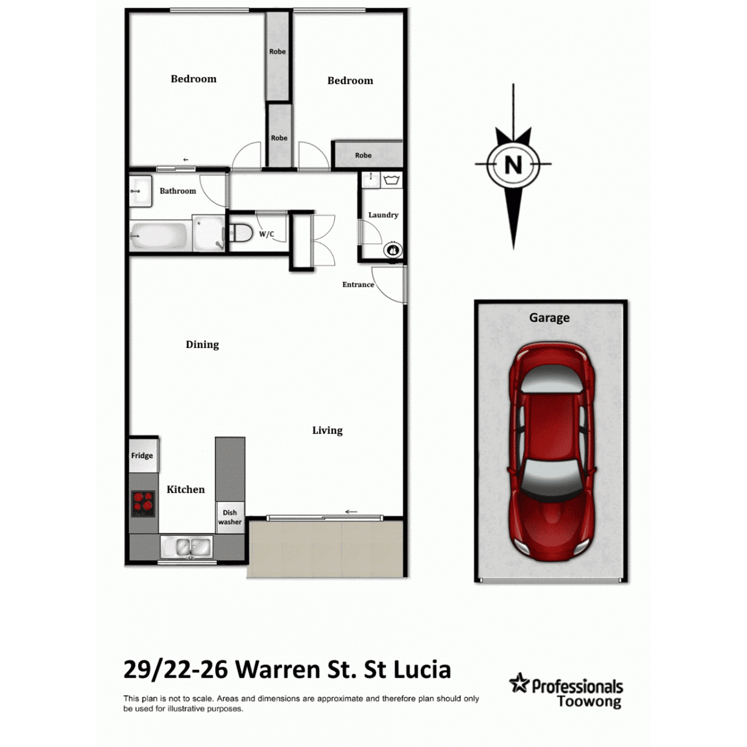 Floorplan of Homely unit listing, 29/22 Warren Street, St Lucia QLD 4067