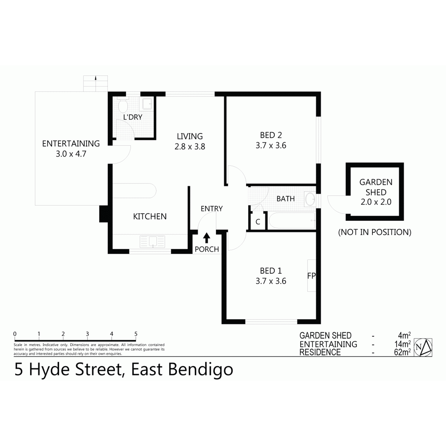 Floorplan of Homely house listing, 5 Hyde Street, East Bendigo VIC 3550