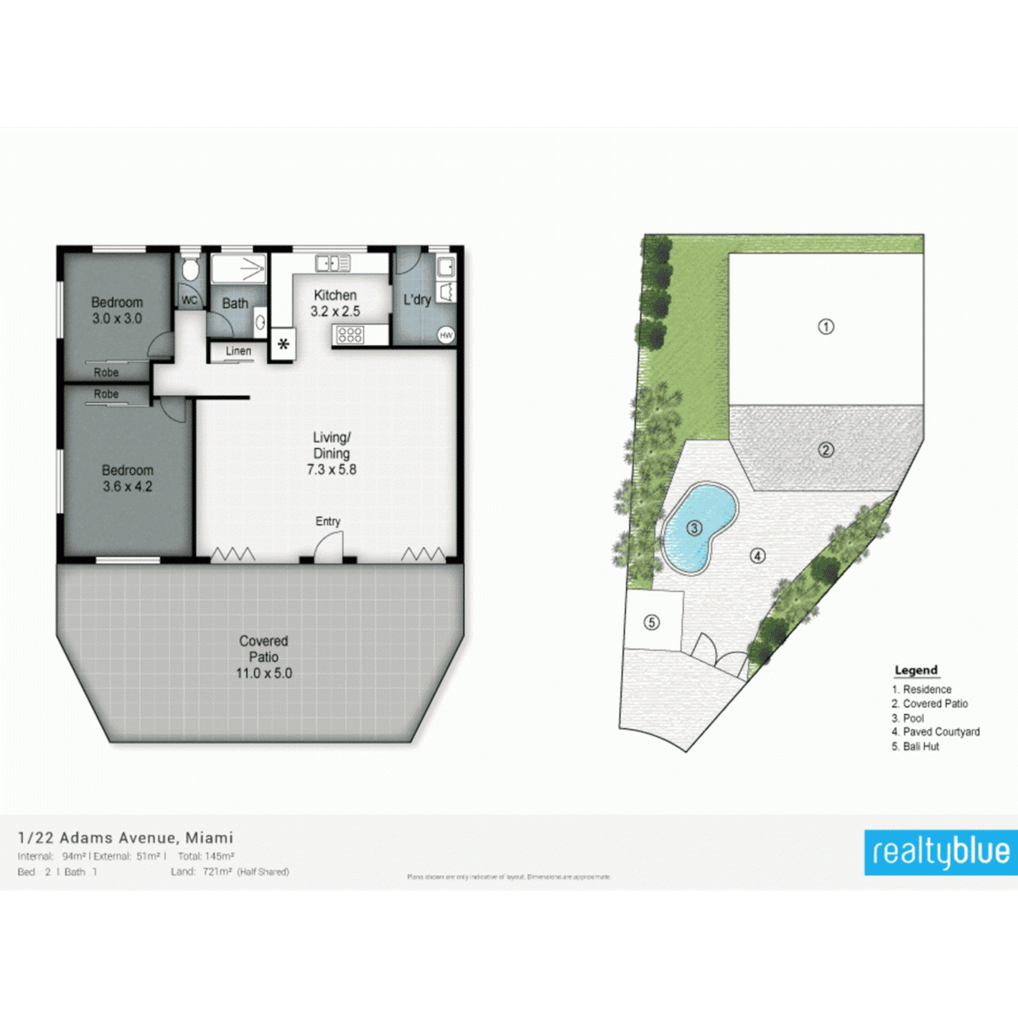 Floorplan of Homely semiDetached listing, 1/22 Adams Avenue, Miami QLD 4220
