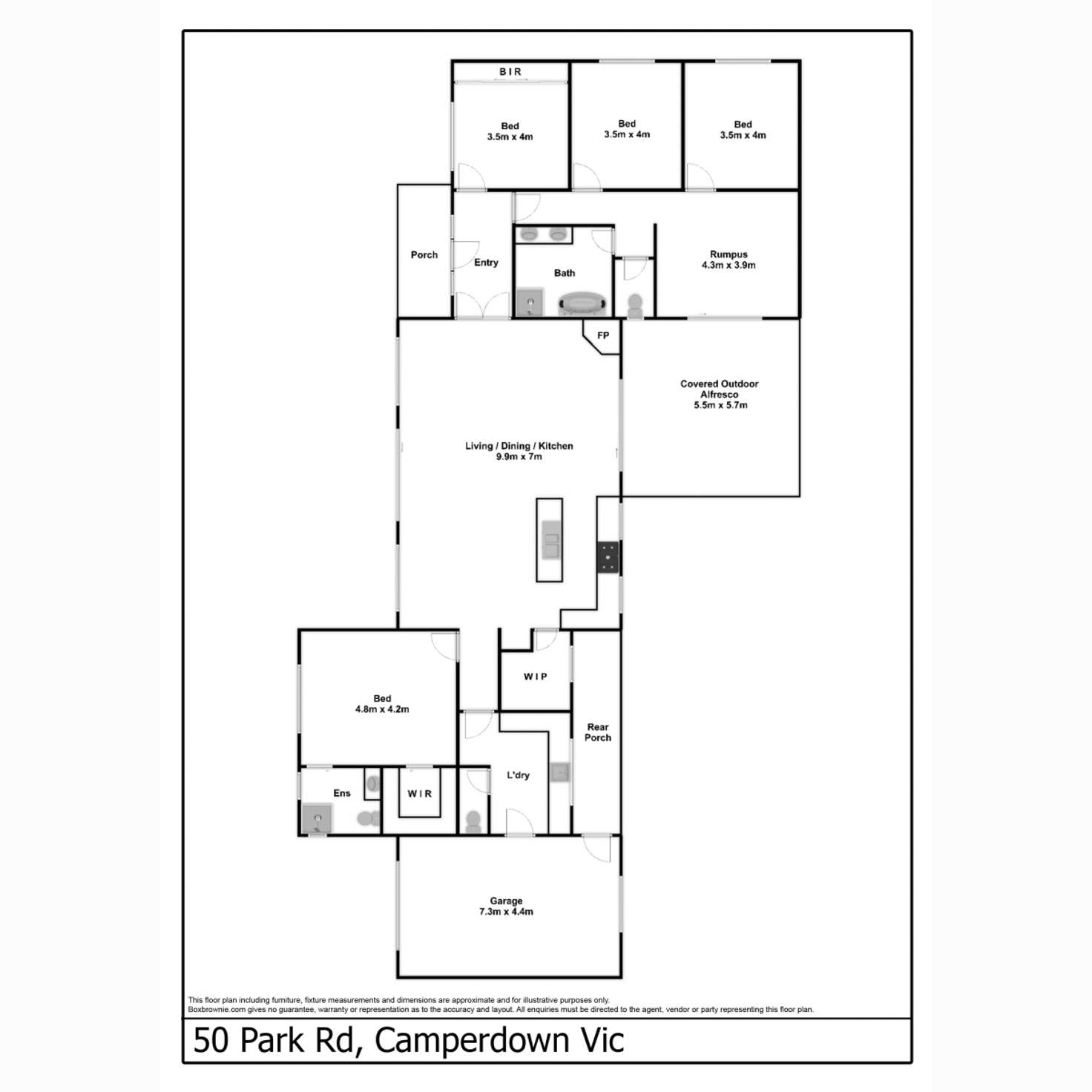 Floorplan of Homely acreageSemiRural listing, 50 Park Road, Camperdown VIC 3260