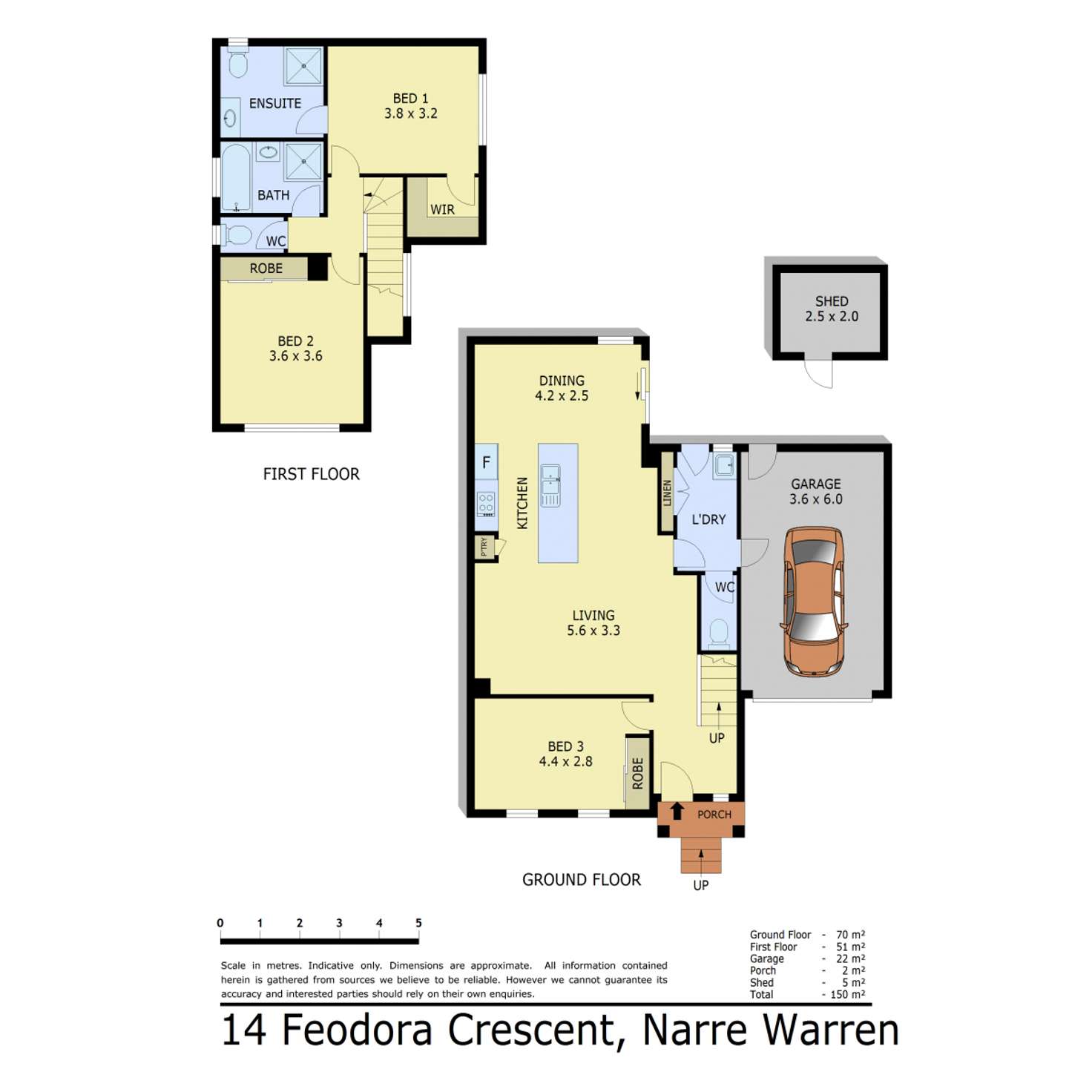 Floorplan of Homely house listing, 14 Feodora Crescent, Narre Warren VIC 3805