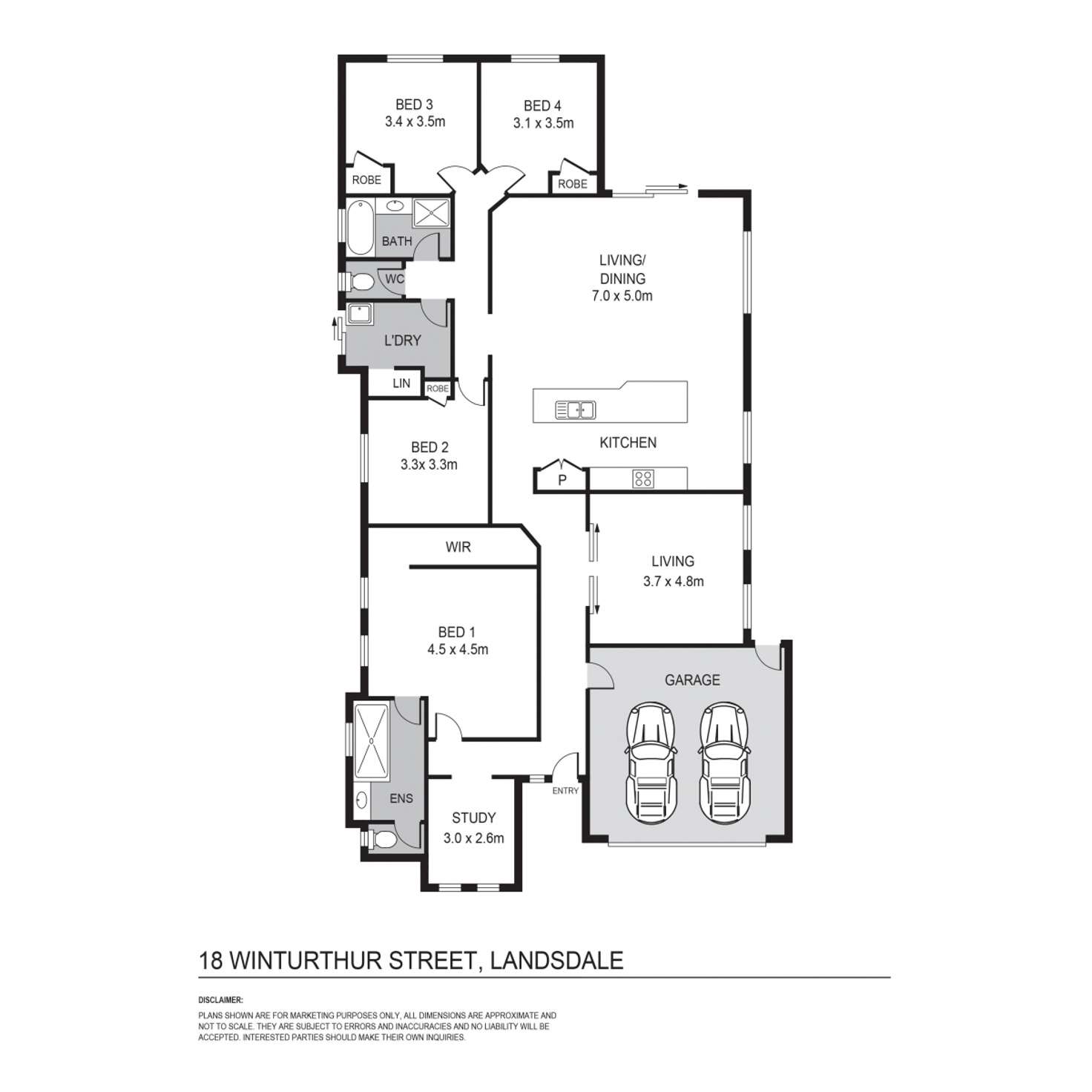 Floorplan of Homely house listing, 18 Winterthur Street, Landsdale WA 6065