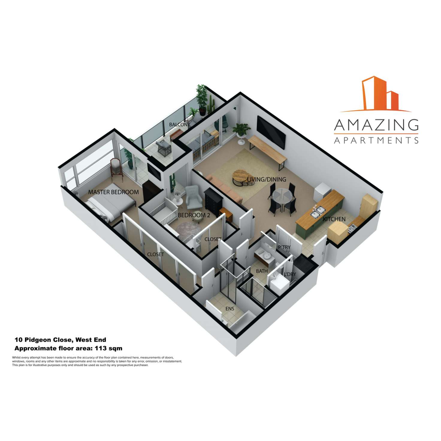 Floorplan of Homely apartment listing, 10 Pidgeon Close, West End QLD 4101