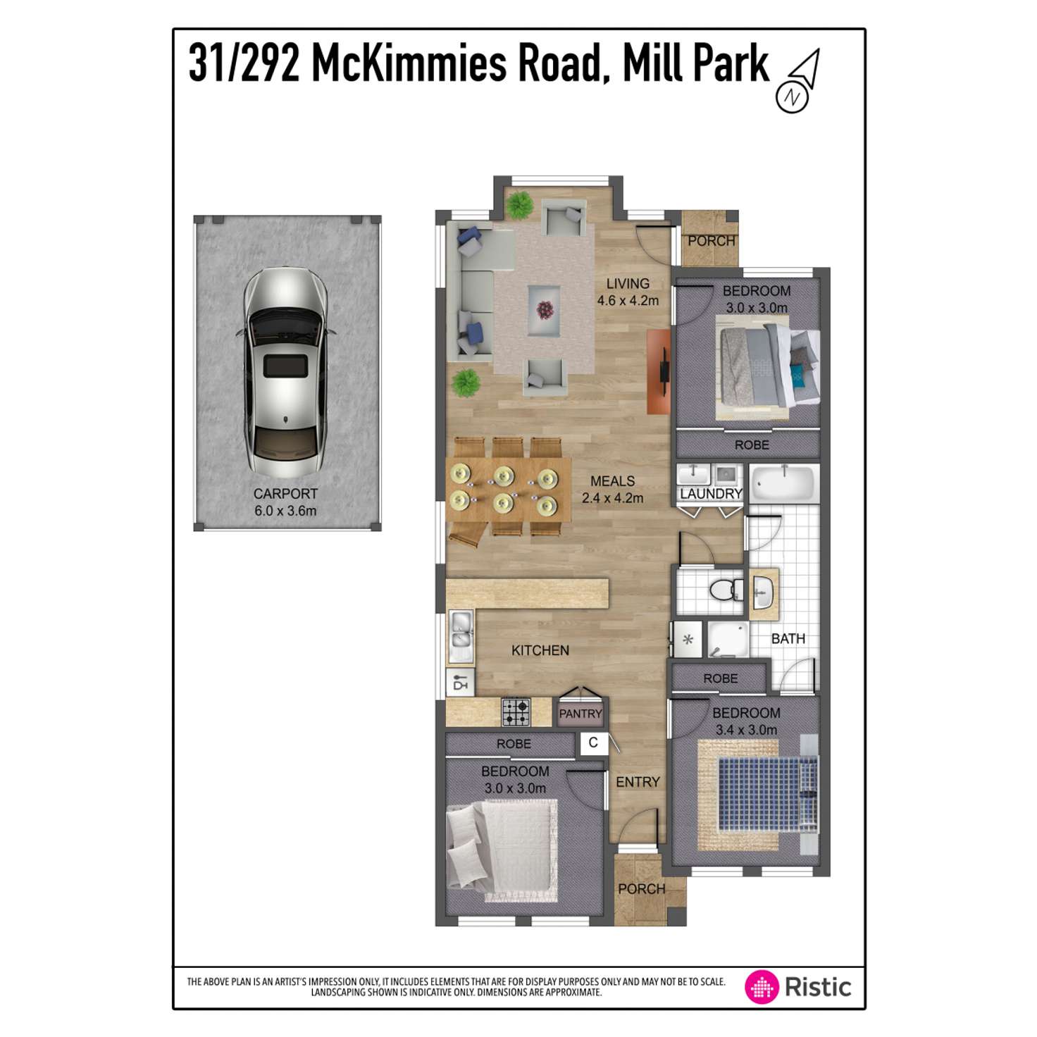Floorplan of Homely townhouse listing, 31/292 McKimmies Road, Mill Park VIC 3082