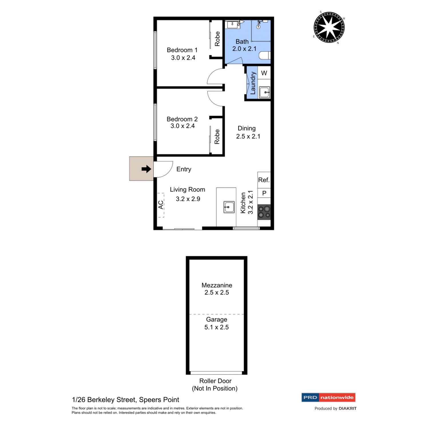 Floorplan of Homely unit listing, 1/26 Berkeley Street, Speers Point NSW 2284