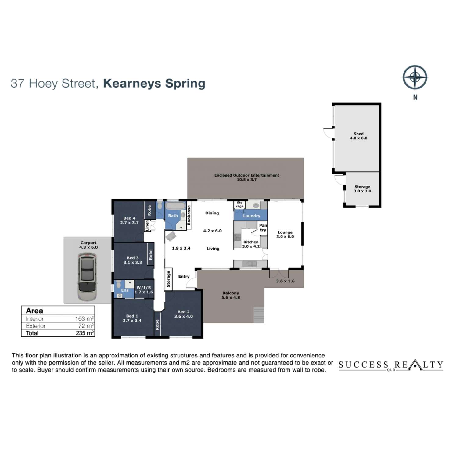 Floorplan of Homely house listing, 37 Hoey Street, Kearneys Spring QLD 4350