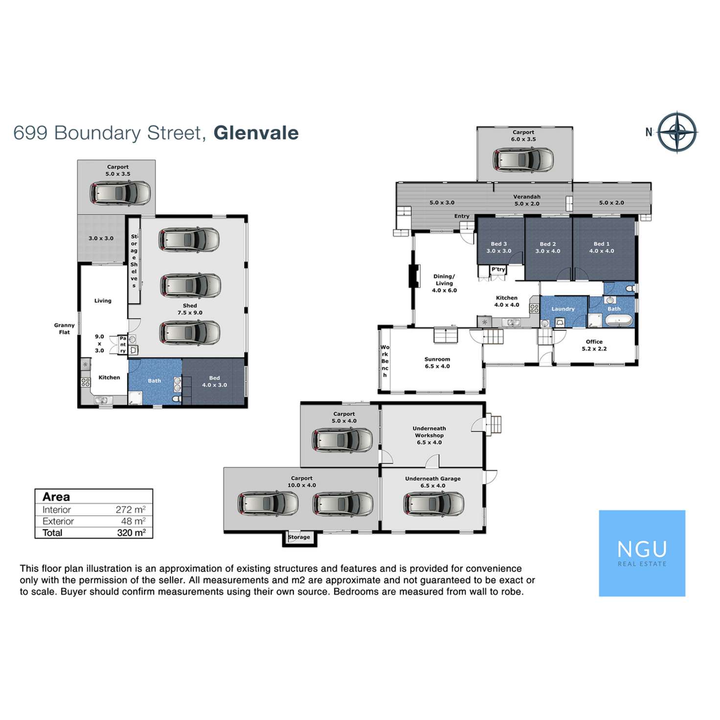 Floorplan of Homely acreageSemiRural listing, 699-701 Boundary Street, Glenvale QLD 4350