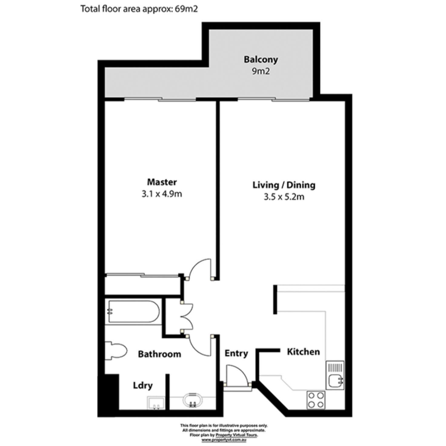 Floorplan of Homely apartment listing, 907/44 Ferry Street, Kangaroo Point QLD 4169