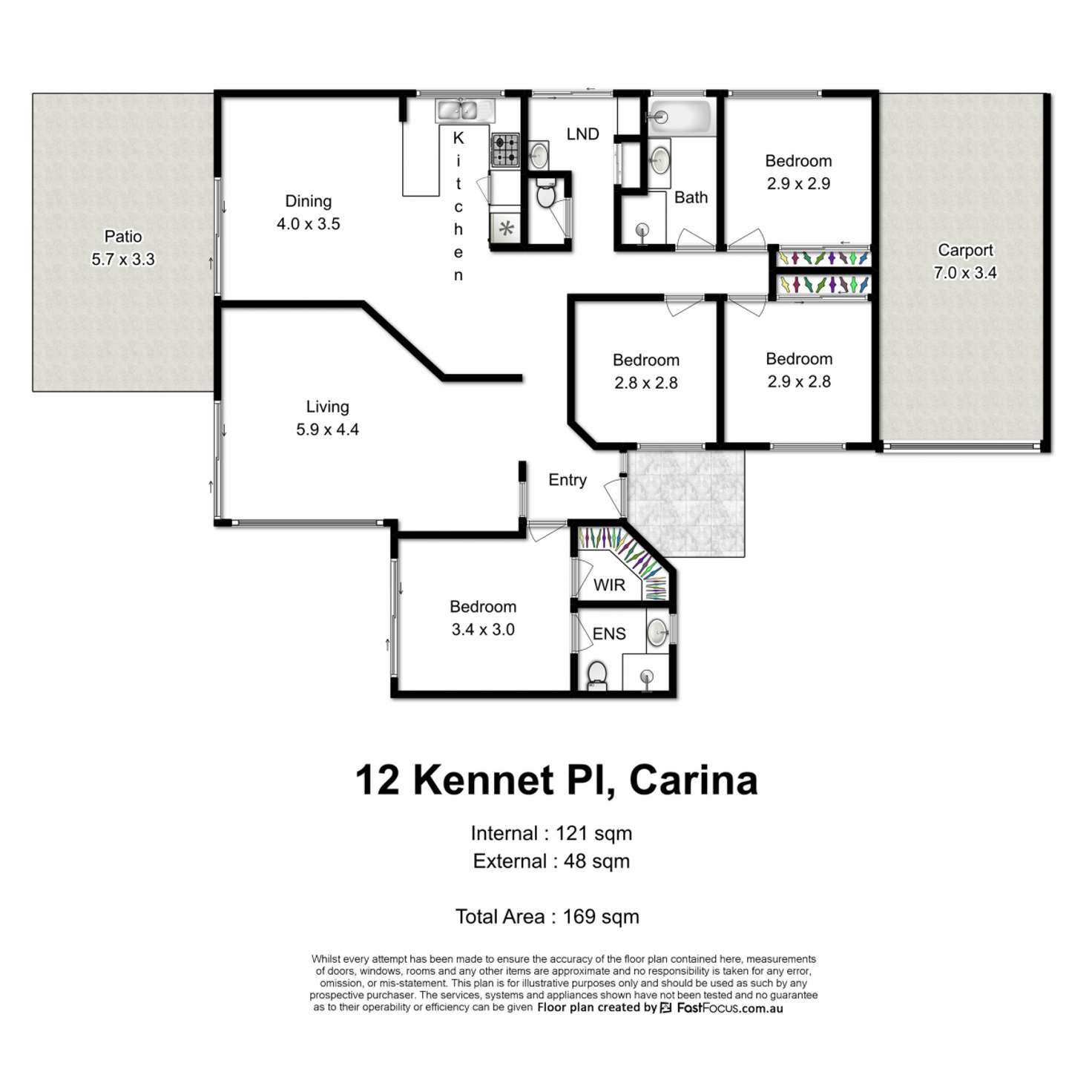 Floorplan of Homely house listing, 12 Kennet Place, Carina QLD 4152