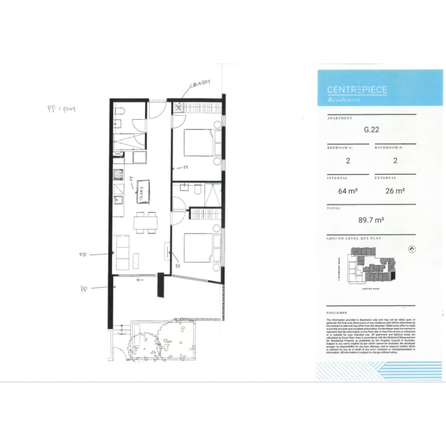 Floorplan of Homely apartment listing, G.22/150 East Boundary Road&795-807 Centre Road, Bentleigh, Bentleigh East VIC 3165