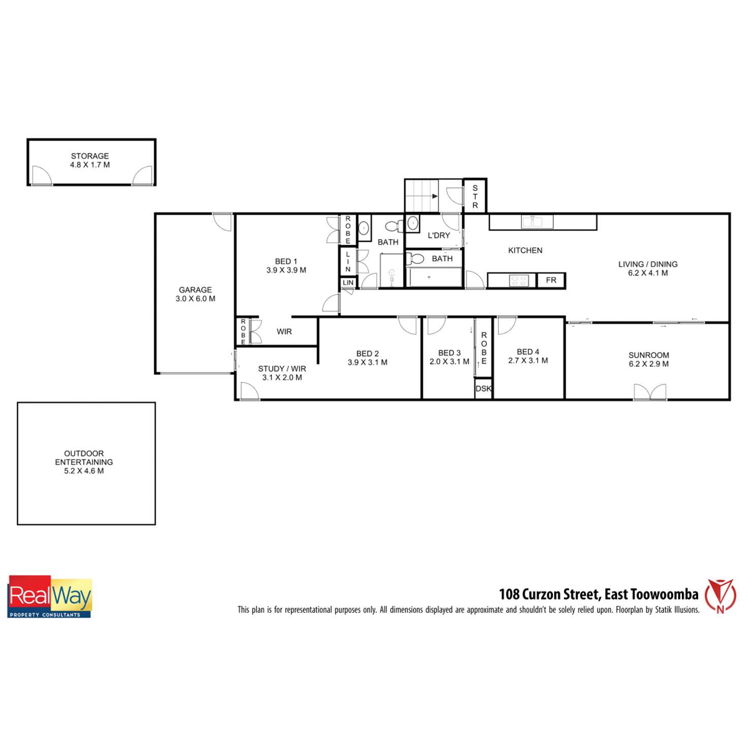 Floorplan of Homely house listing, 108 Curzon Street, East Toowoomba QLD 4350