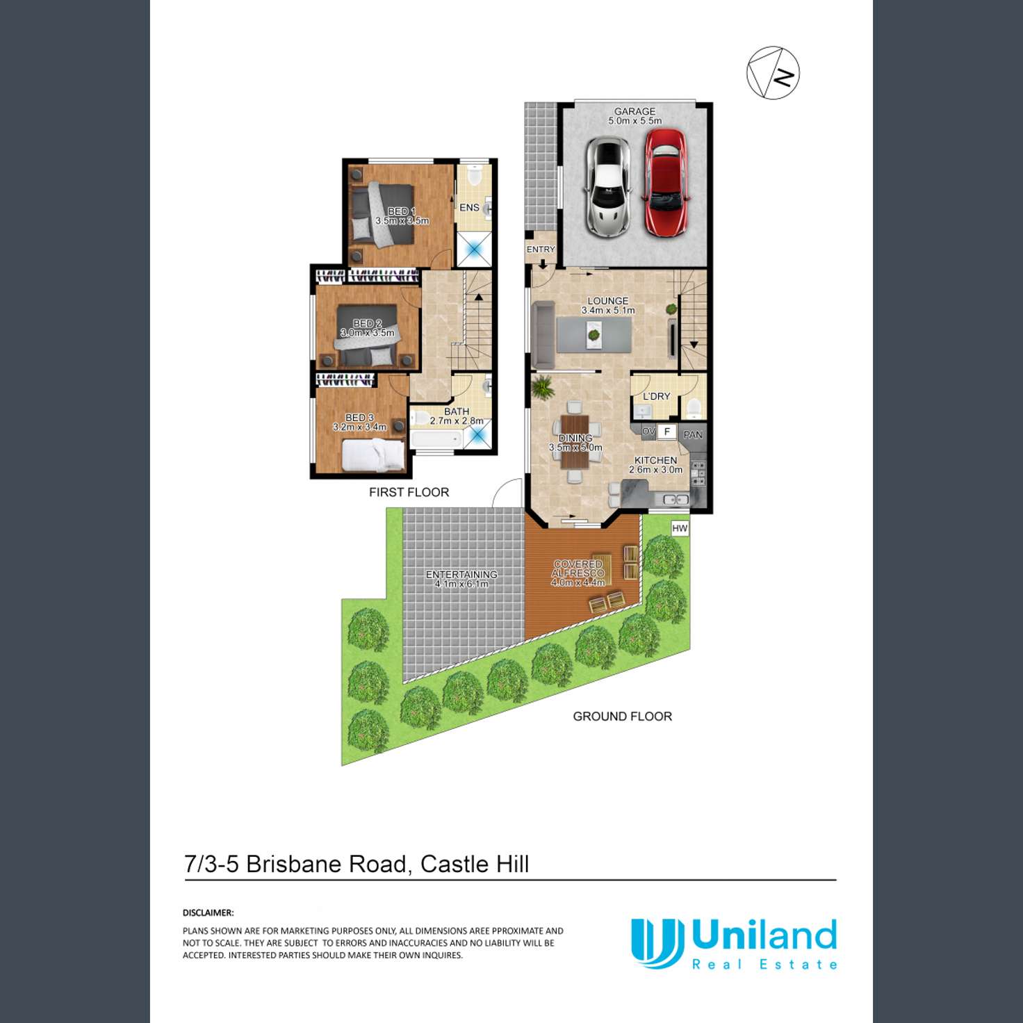 Floorplan of Homely townhouse listing, 7/3-5 Brisbane Road, Castle Hill NSW 2154