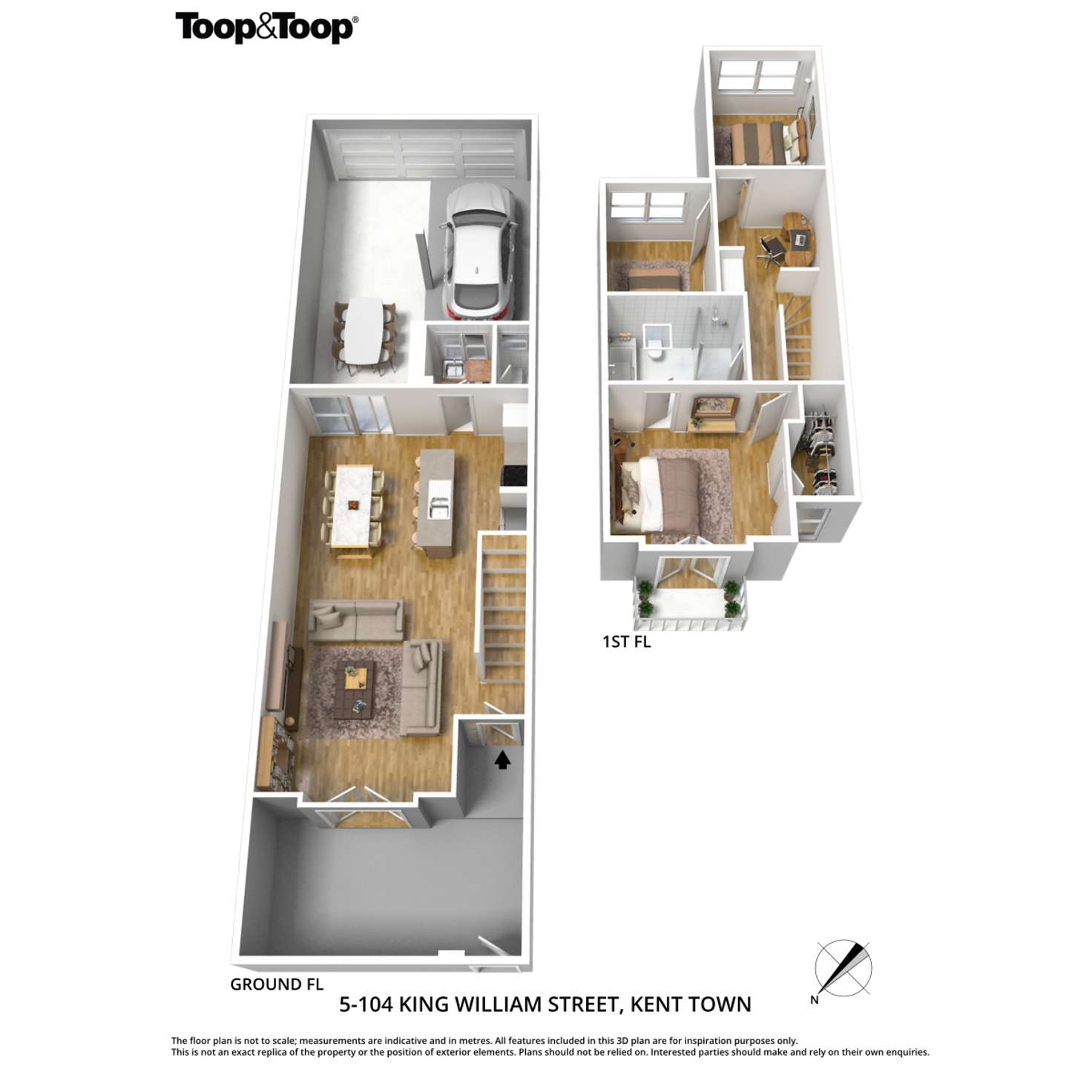 Floorplan of Homely townhouse listing, 5/104 King William Street, Kent Town SA 5067