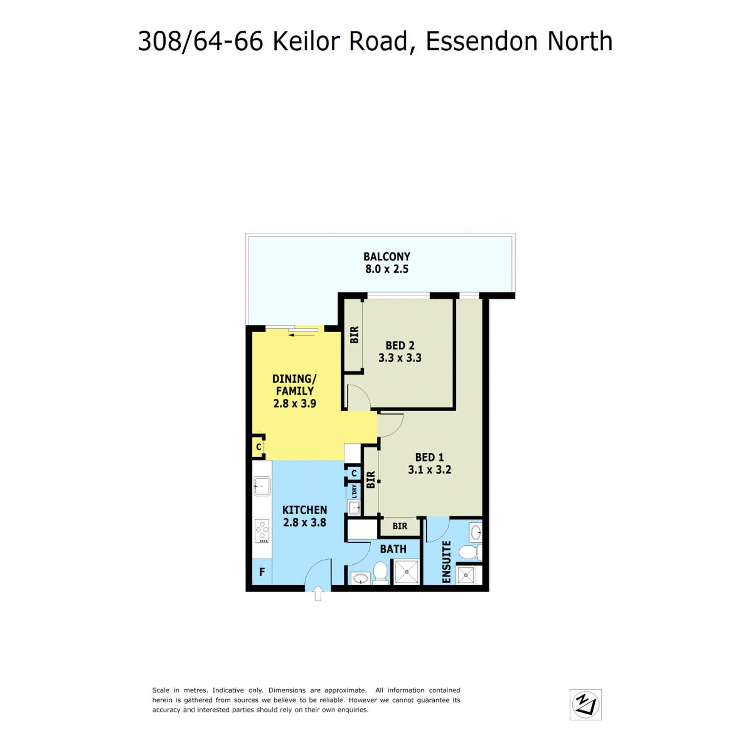 Floorplan of Homely unit listing, 308/64-66 Keilor Road, Essendon North VIC 3041