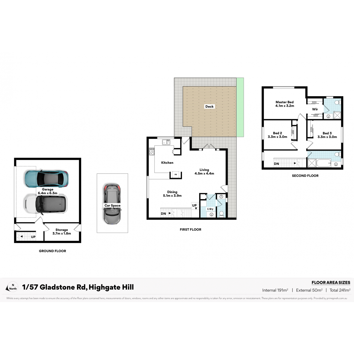 Floorplan of Homely townhouse listing, 1/57 Gladstone Road, Highgate Hill QLD 4101