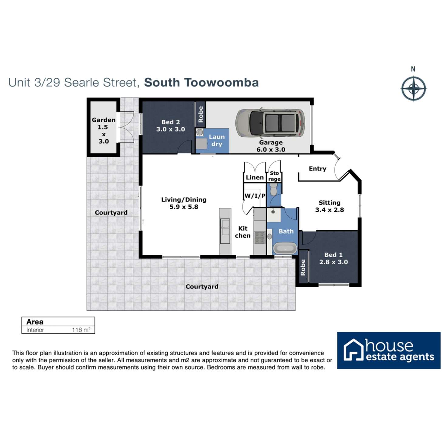 Floorplan of Homely unit listing, 3/29 Searle Street, South Toowoomba QLD 4350