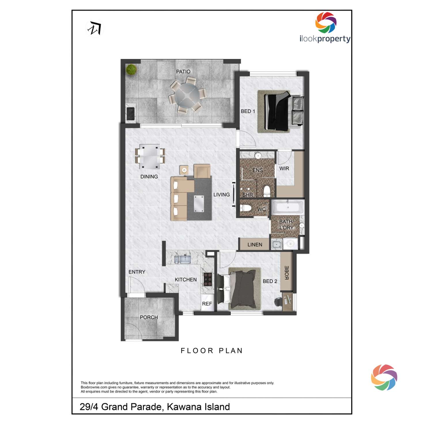 Floorplan of Homely apartment listing, 29/4 Grand Parade, Kawana Island QLD 4575