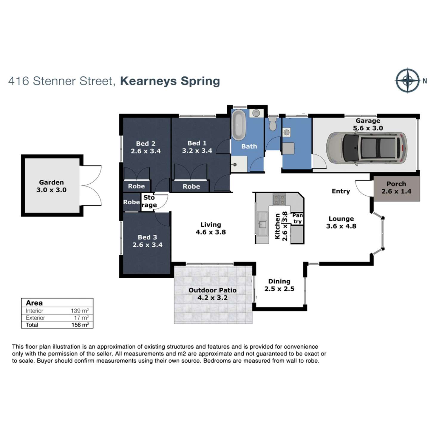 Floorplan of Homely house listing, 416 Stenner Street, Kearneys Spring QLD 4350