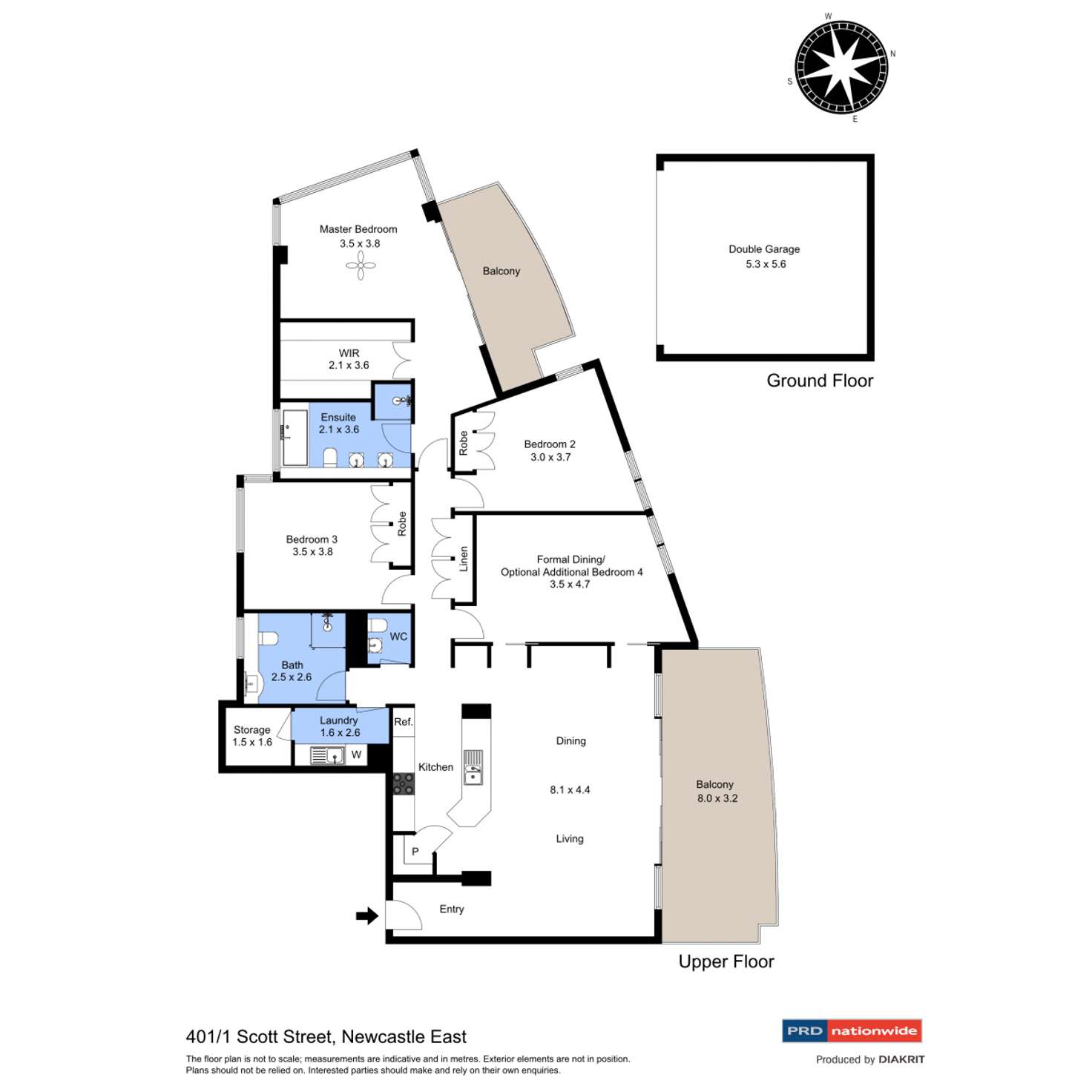 Floorplan of Homely apartment listing, 401/1 Scott Street, Newcastle East NSW 2300
