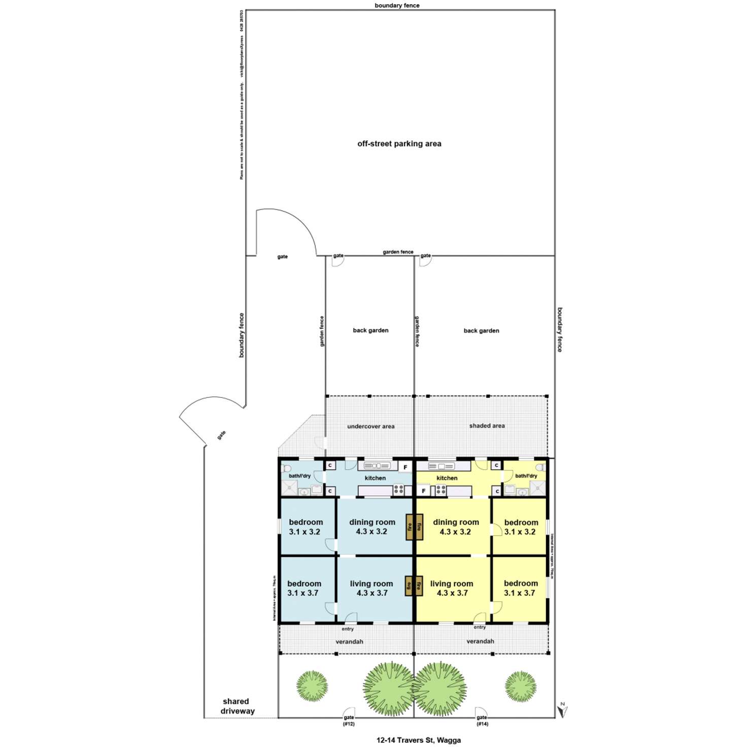 Floorplan of Homely semiDetached listing, 12-14 Travers Street, Wagga Wagga NSW 2650