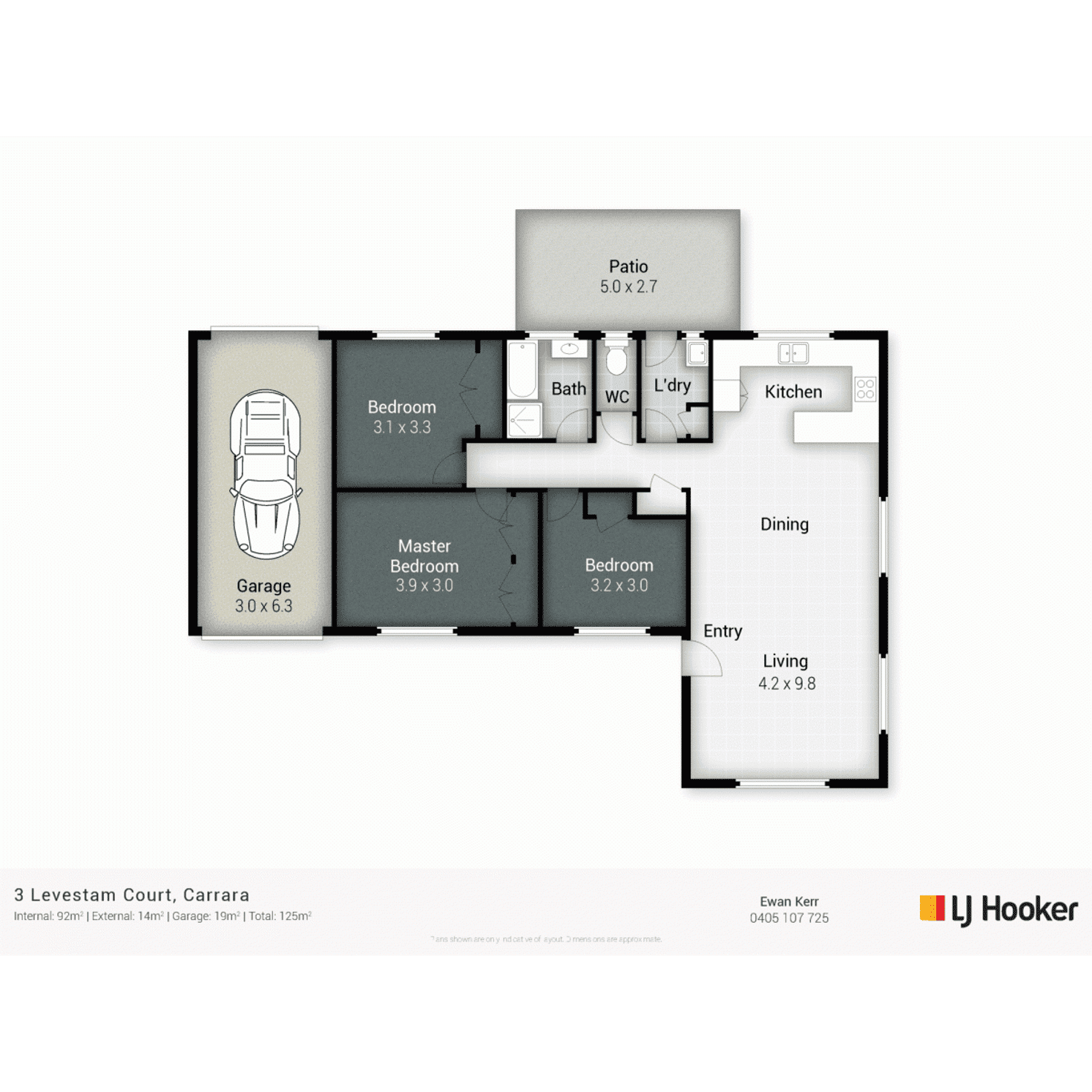 Floorplan of Homely house listing, 3 Levestam Court, Carrara QLD 4211