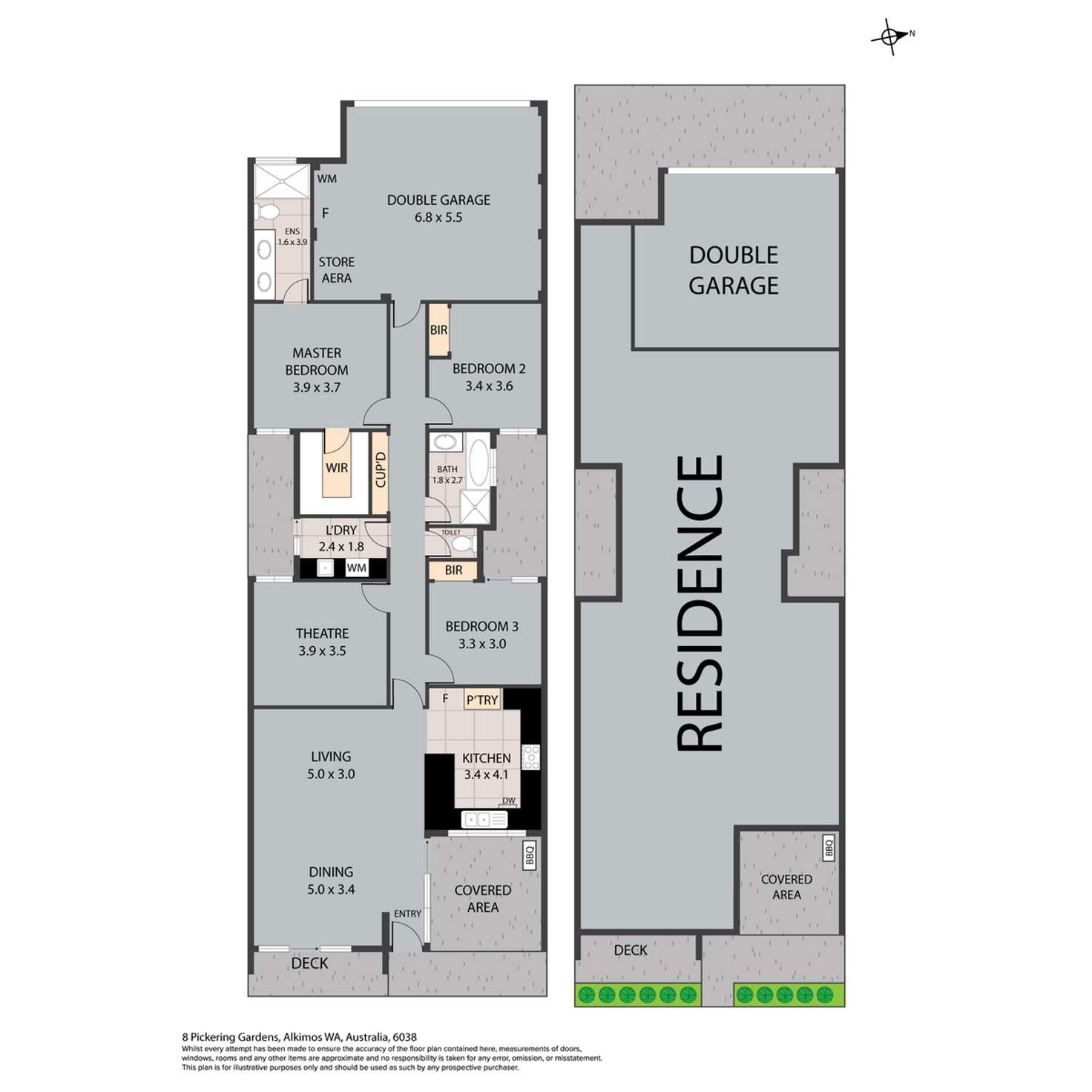Floorplan of Homely house listing, 8 Pickering Gardens, Alkimos WA 6038