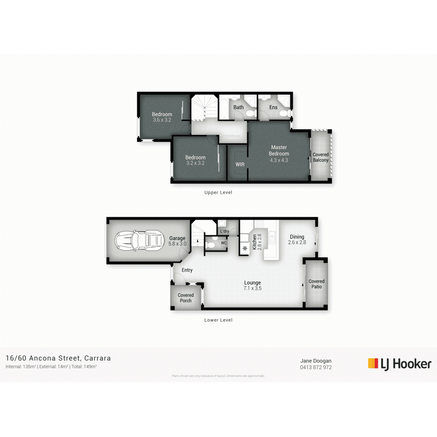 Floorplan of Homely townhouse listing, 16/60 Ancona Street, Carrara QLD 4211